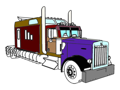 Розмальовка Американські вантажівки